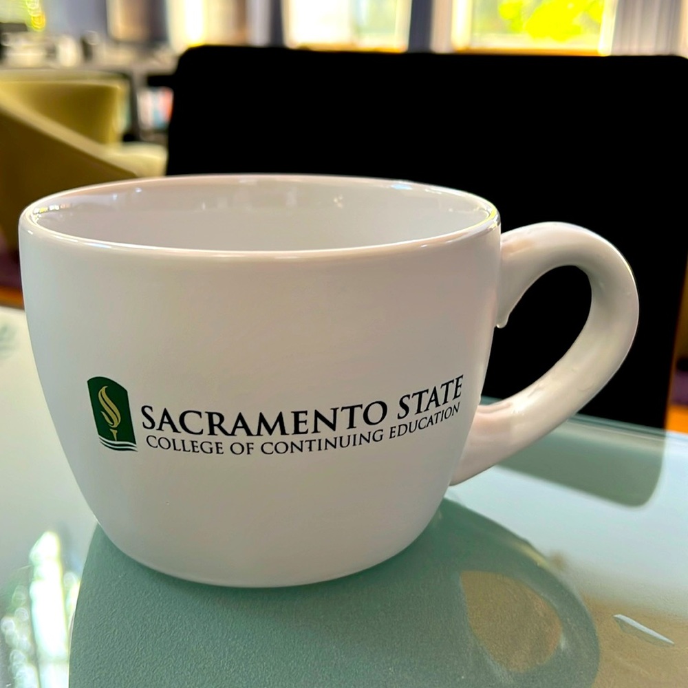 New Sacramento State coffee/soup mug, white, 16 oz/2 cups